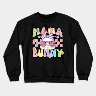 Wo Ears Bunny Rabbit Easter Lucky Mama Bunny Crewneck Sweatshirt